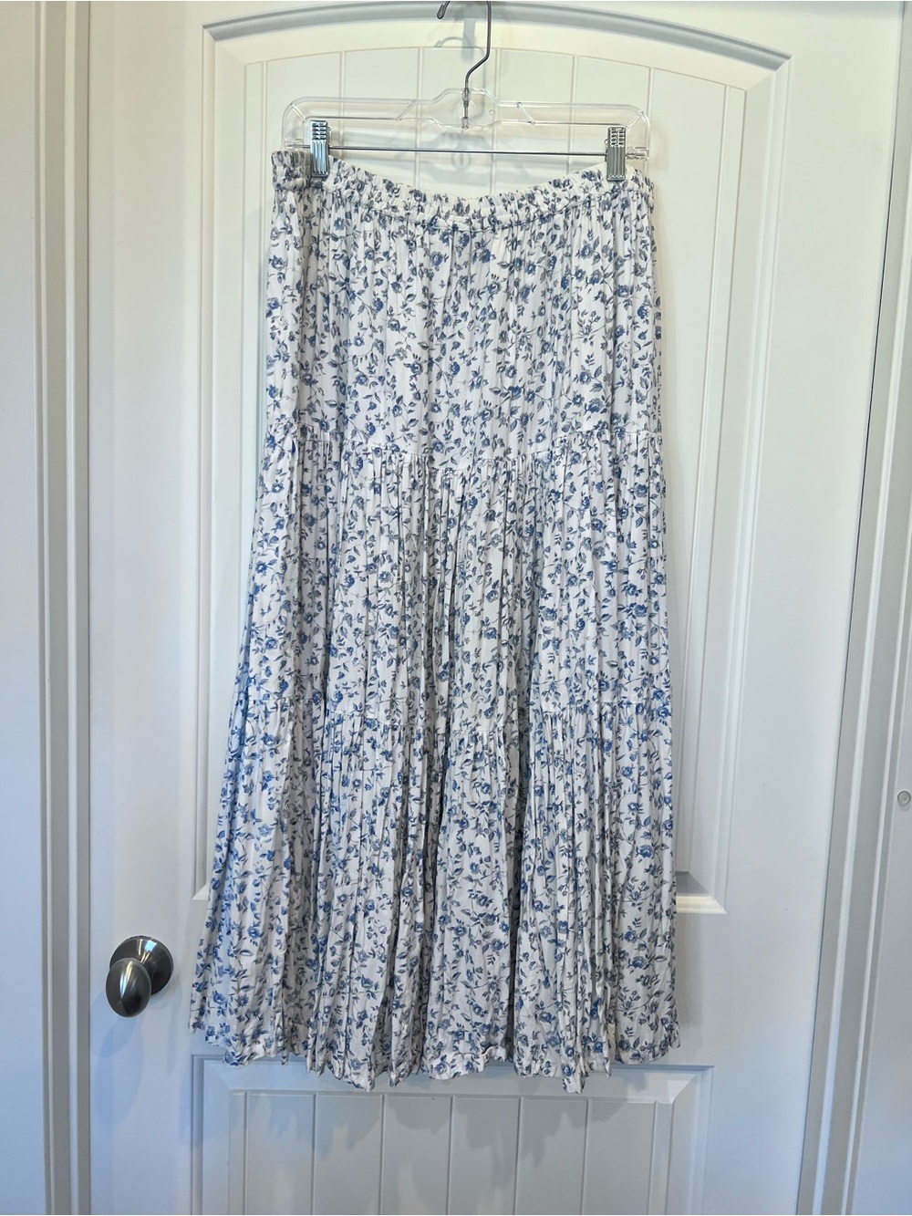 Vintage Floral Pleated Maxi Skirt by Tantrums Elastic Waist Boho Prairie Sz XL - Picture 4 of 11